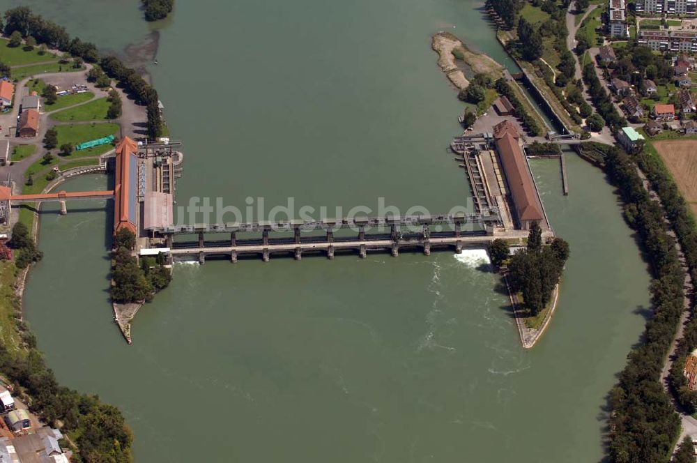 Basel aus der Vogelperspektive: Staustufe Augst am Rhein