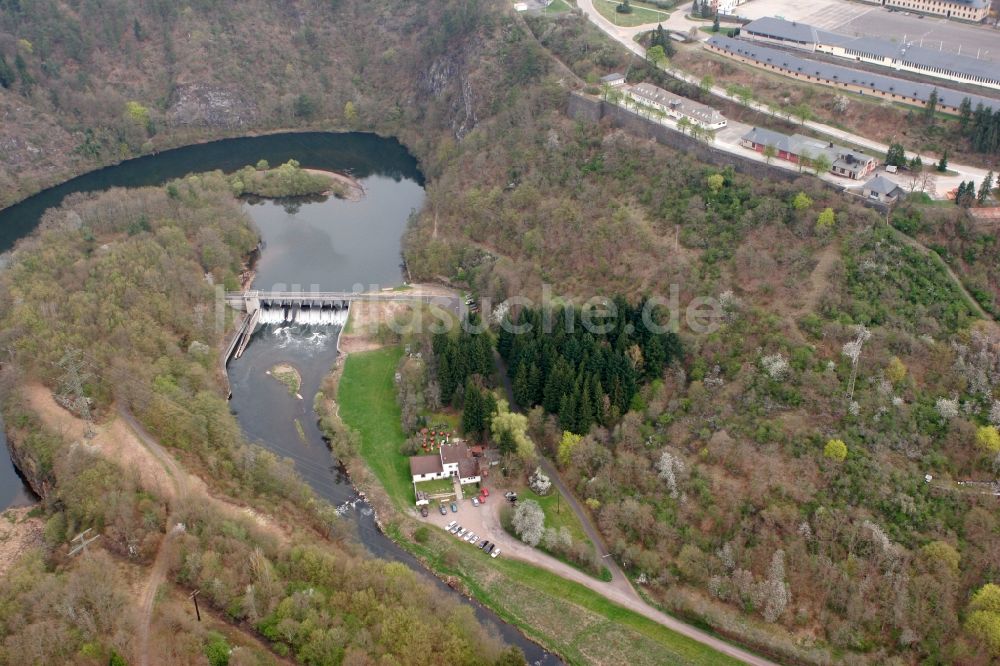 Luftbild Idar-Oberstein - Staustufe am Idarbach in Idar-Oberstein im Bundesland Rheinland-Pfalz