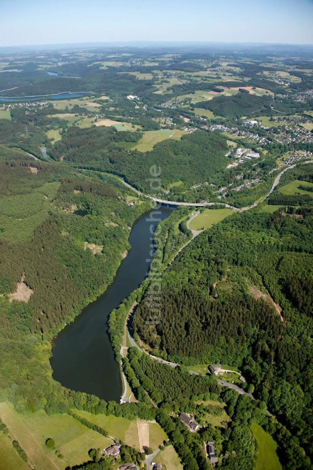 Luftbild Reichshof - Stauweiher Bieberstein in Reichshof im Bundesland Nordrhein-Westfalen