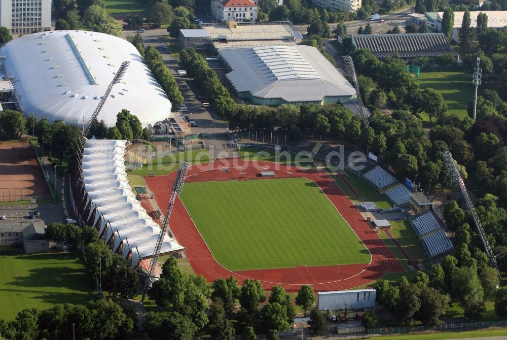 Luftaufnahme Erfurt - Steigerwaldstadion und Eissporthalle in Erfurt im Bundesland Thüringen