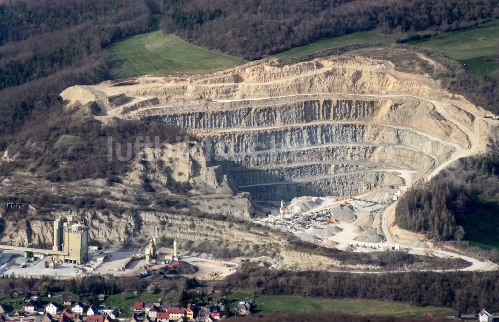 Steudnitz aus der Vogelperspektive: Steinbruch der Thomas-Gruppe in Steudnitz in Deutschland