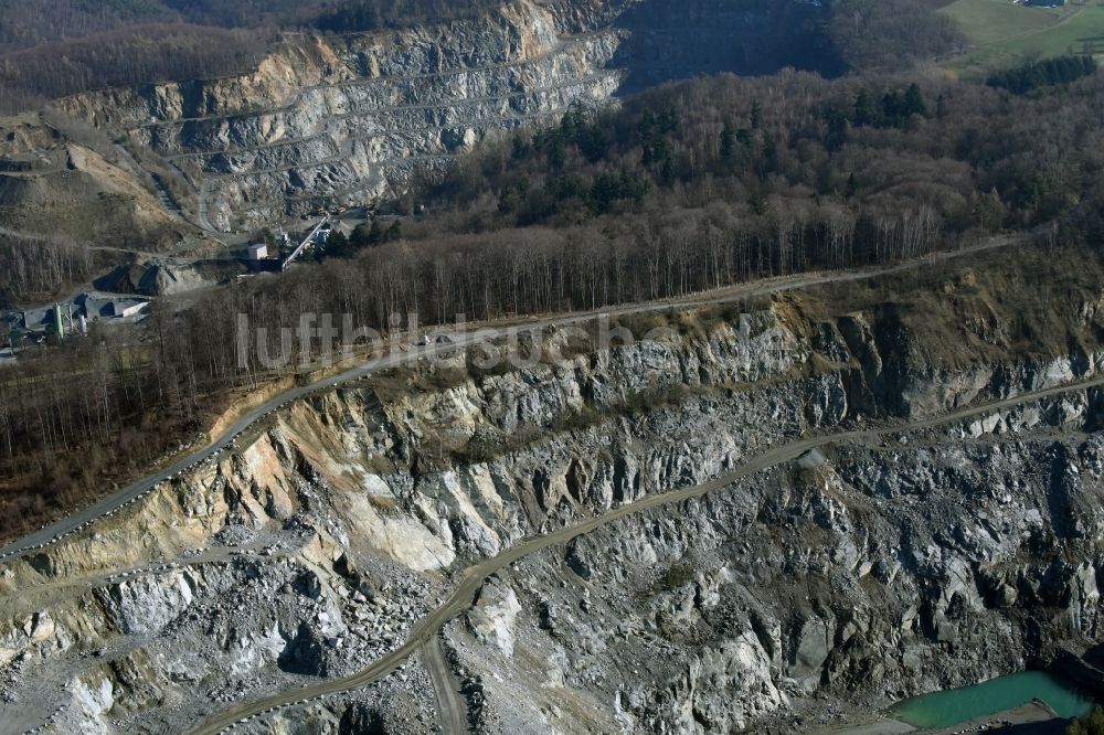 Luftbild Mühltal - Steinbruch zum Abbau von Granit in Mühltal im Bundesland Hessen