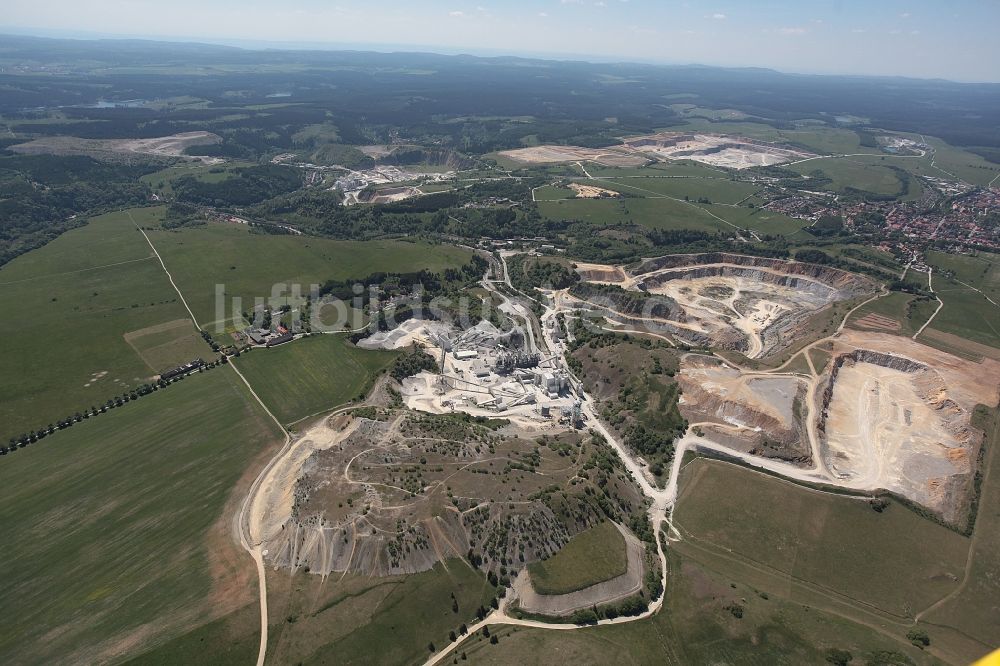 Luftbild Elbingerode (Harz) - Steinbruch zum Abbau von Kalk in Elbingerode (Harz) im Bundesland Sachsen-Anhalt, Deutschland