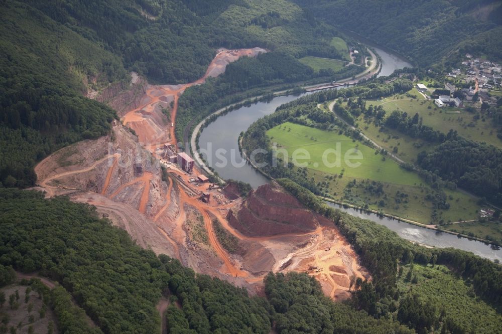 Luftbild Taben-Rodt - Steinbruch zum Abbau von Quarzit in Taben-Rodt im Bundesland Rheinland-Pfalz, Deutschland