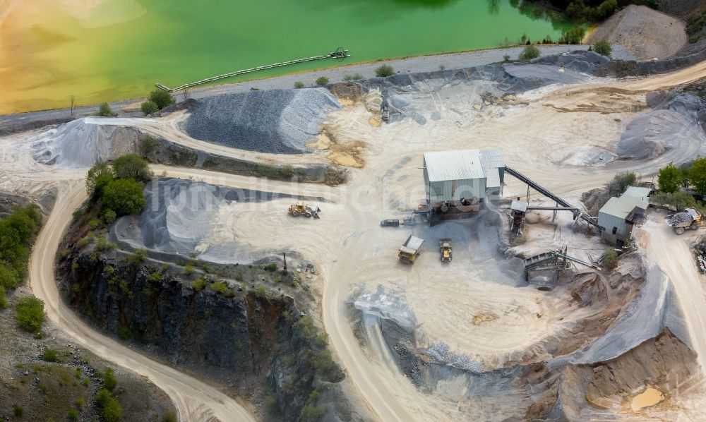 Luftaufnahme Brilon - Steinbruch zum Abbau von der Rheinkalk Messinghausen GmbH & Co. KG in Brilon im Bundesland Nordrhein-Westfalen, Deutschland