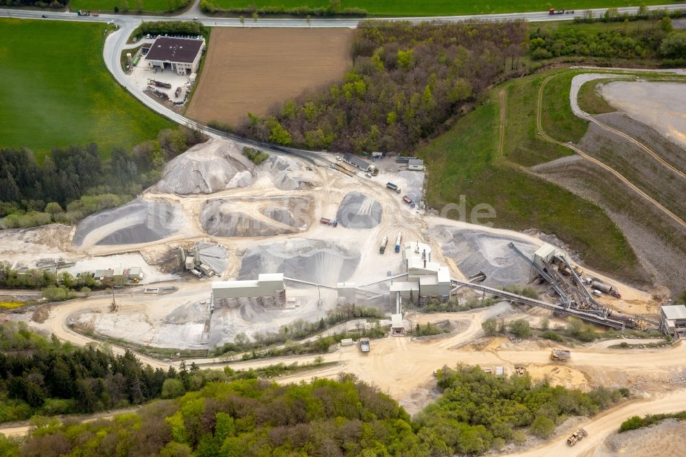 Luftbild Brilon - Steinbruch zum Abbau von der Rheinkalk Messinghausen GmbH & Co. KG in Brilon im Bundesland Nordrhein-Westfalen, Deutschland