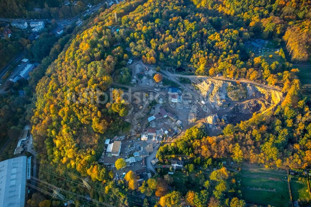 Herdecke von oben - Steinbruch zum Abbau von Ruhrsandstein in Herdecke im Bundesland Nordrhein-Westfalen