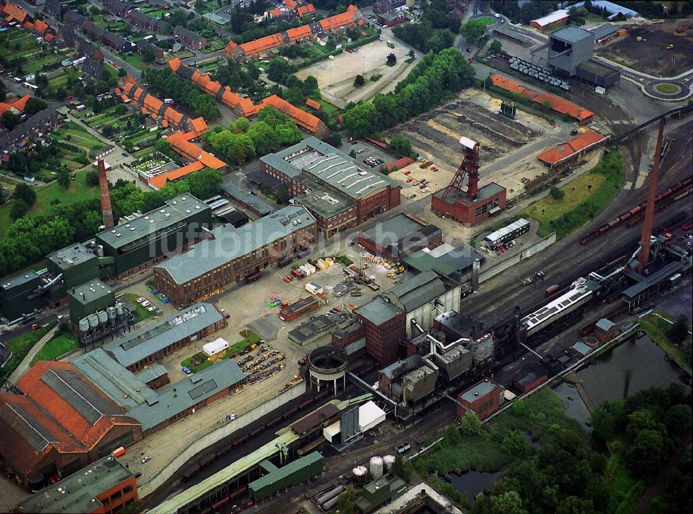 Hückelhoven aus der Vogelperspektive: Steinkohle- und Anthrazitkohle- Zeche Sophia-Jacoba in Hückelhoven im Bundesland Nordrhein-Westfalen