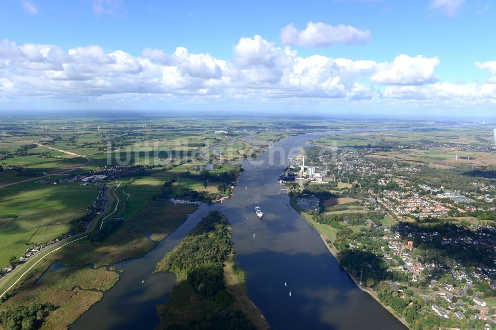 Bremen aus der Vogelperspektive: Steinkohle- Kraftwerk Farge der Engie-Gruppe am Ufer der Weser in Bremen