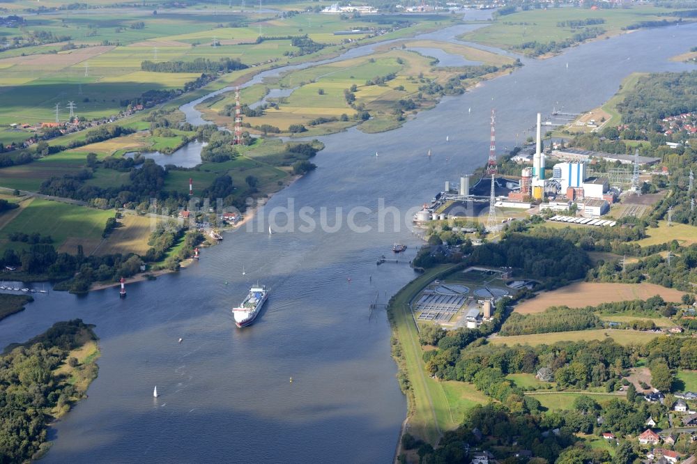 Luftbild Bremen - Steinkohle- Kraftwerk Farge der Engie-Gruppe am Ufer der Weser in Bremen