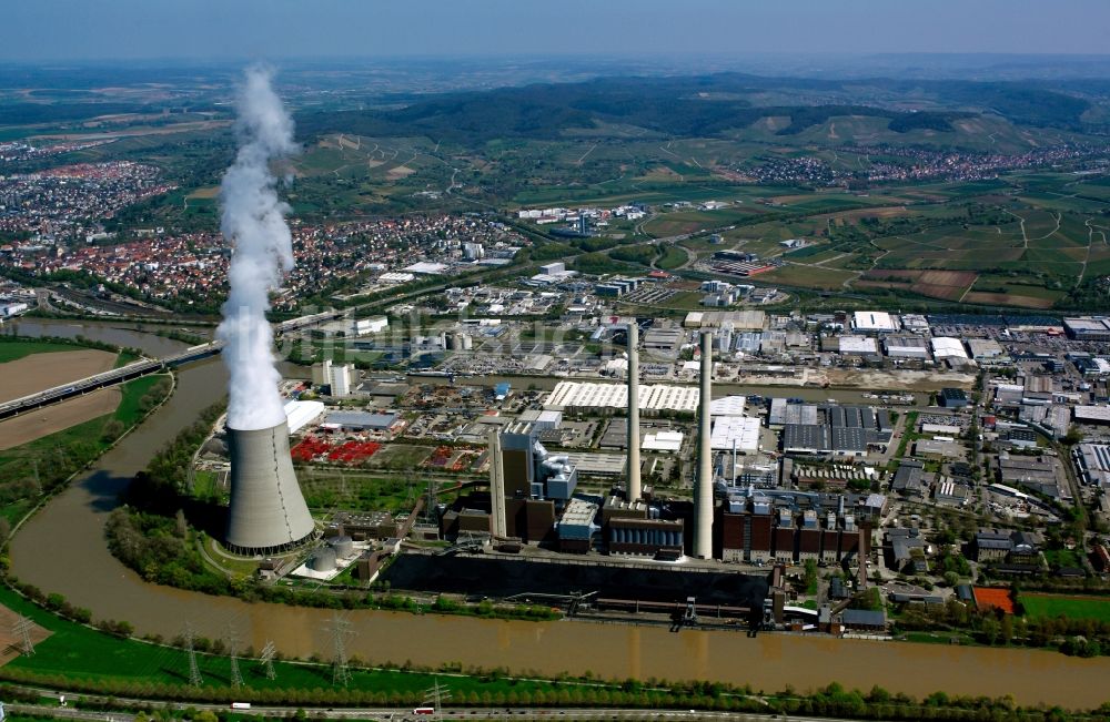 Heilbronn von oben - Steinkohlekraftwerk in Heilbronn in Baden Württemberg