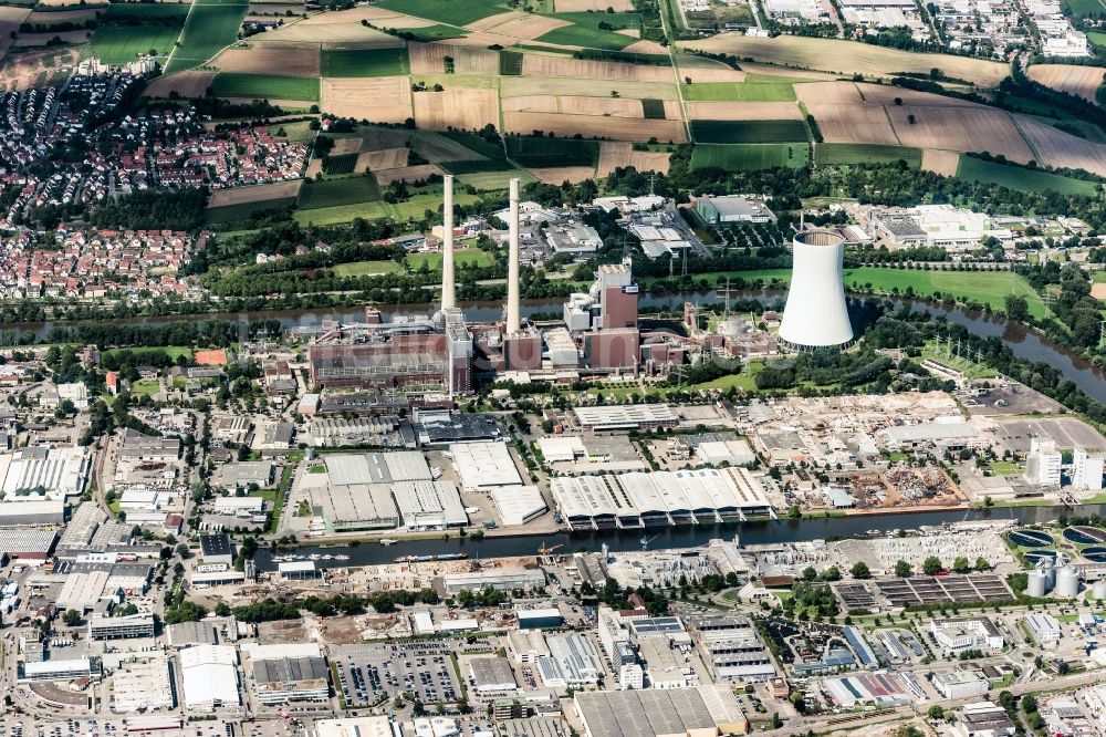 Heilbronn von oben - Steinkohlekraftwerk in Heilbronn in Baden Württemberg