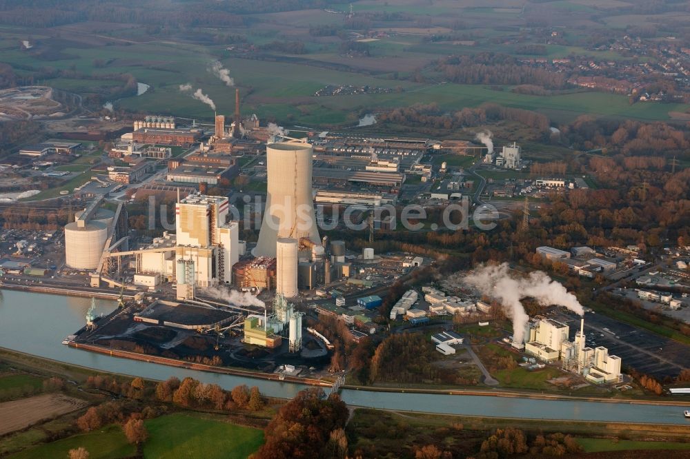 Lünen von oben - Steinkohlekraftwerk in Lünen im Bundesland Nordrhein-Westfalen