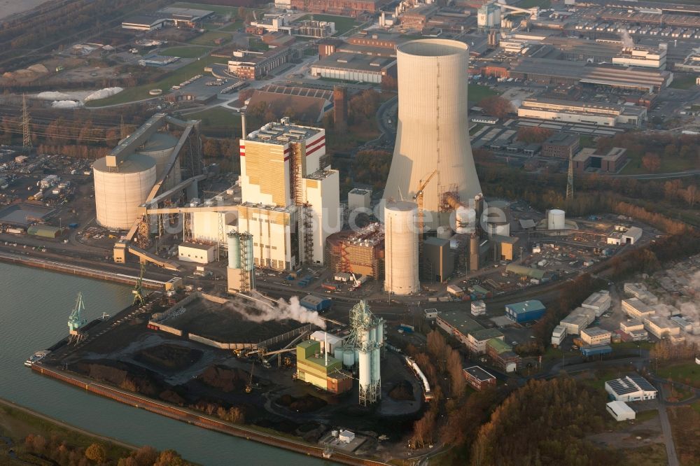 Lünen aus der Vogelperspektive: Steinkohlekraftwerk in Lünen im Bundesland Nordrhein-Westfalen