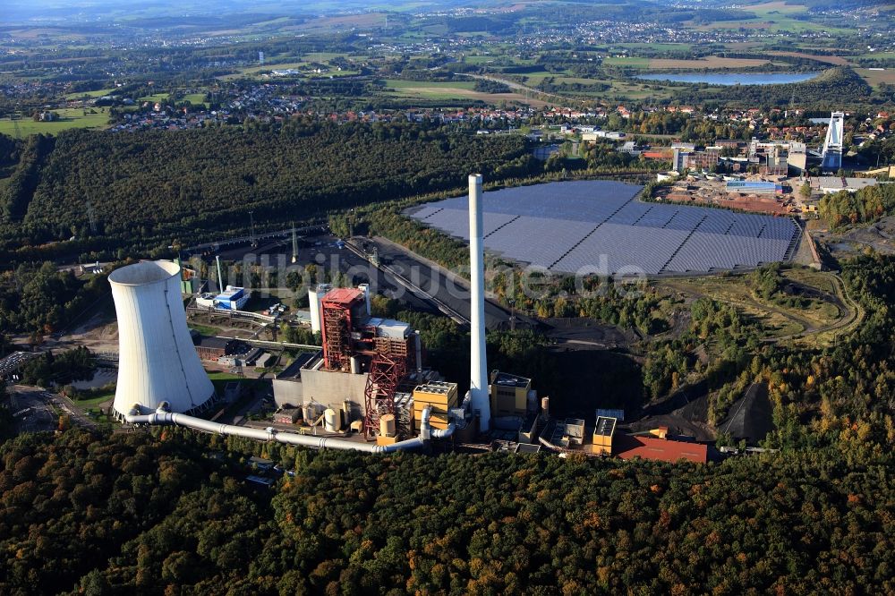 Luftbild Quierschied-Weiher - Steinkohlekraftwerk Weiher und Solarkraftwerk Göttelborn in Qierscheid-Weiher im Bundesland Saarland