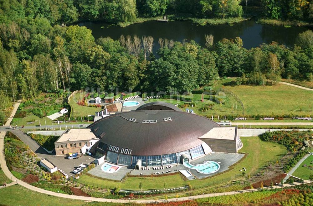 Belzig von oben - Steintherme in Belzig