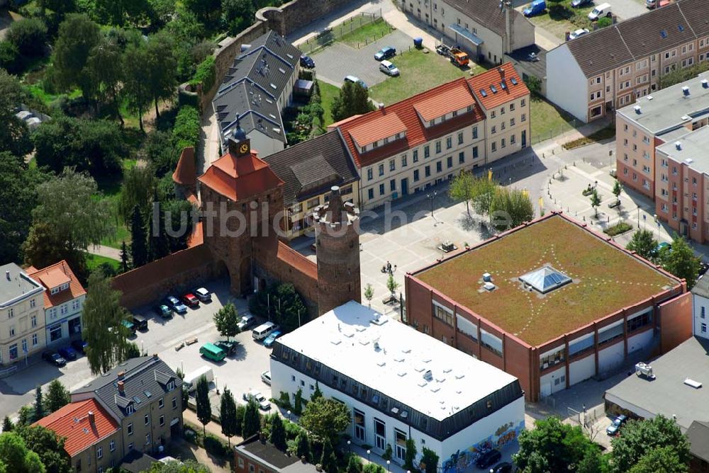 Luftaufnahme Bernau - Steintor und Firmensitz der Wohnungs- und Baugesellschaft mbH Bernau