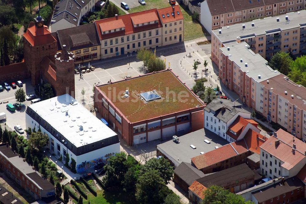 Luftbild Bernau - Steintor und der Firmensitz der Wohnungs- und Baugesellschaft mbH Bernau