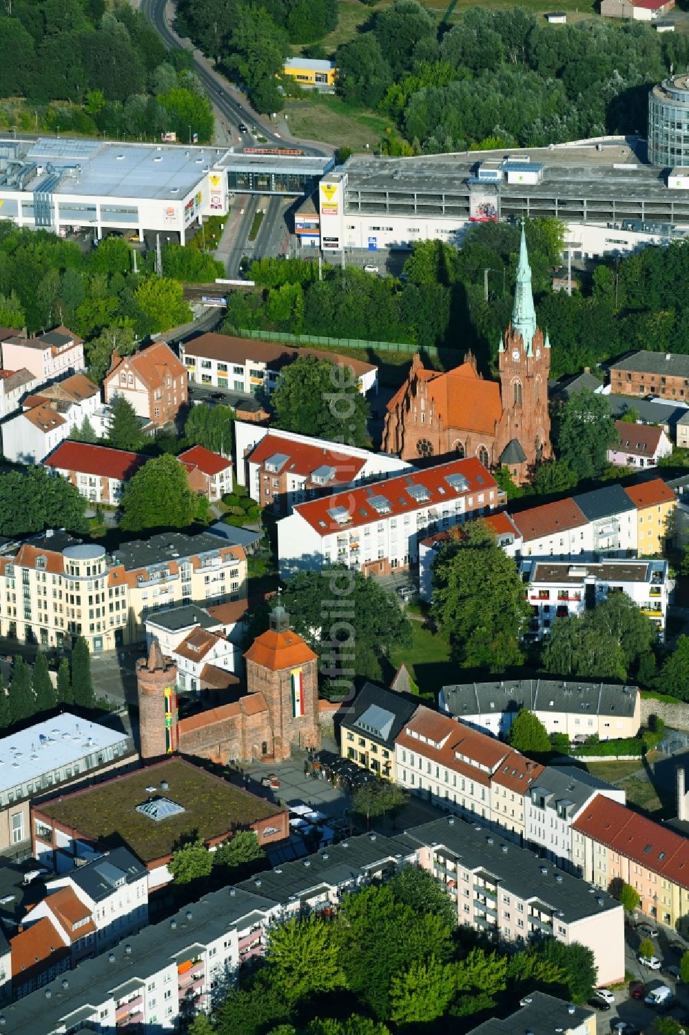 Luftbild Bernau - Steintor an der Hussitenstraße in Bernau im Bundesland Brandenburg, Deutschland