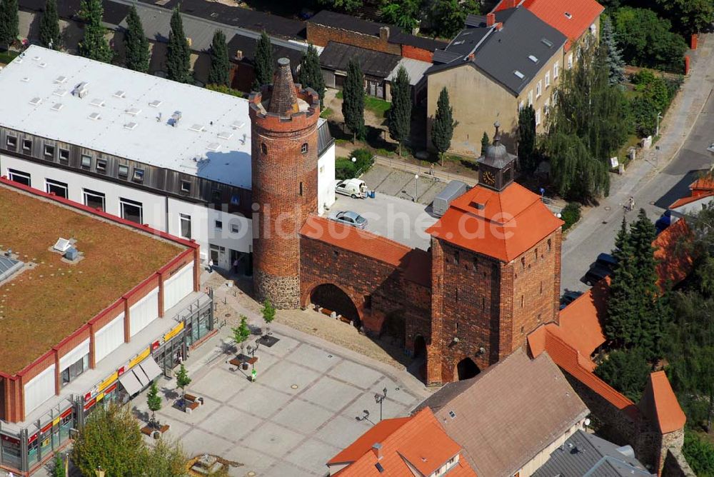 Luftbild Bernau - Steintor, Stadthalle und Firmensitz der Wohnungs- und Baugesellschaft mbH Bernau