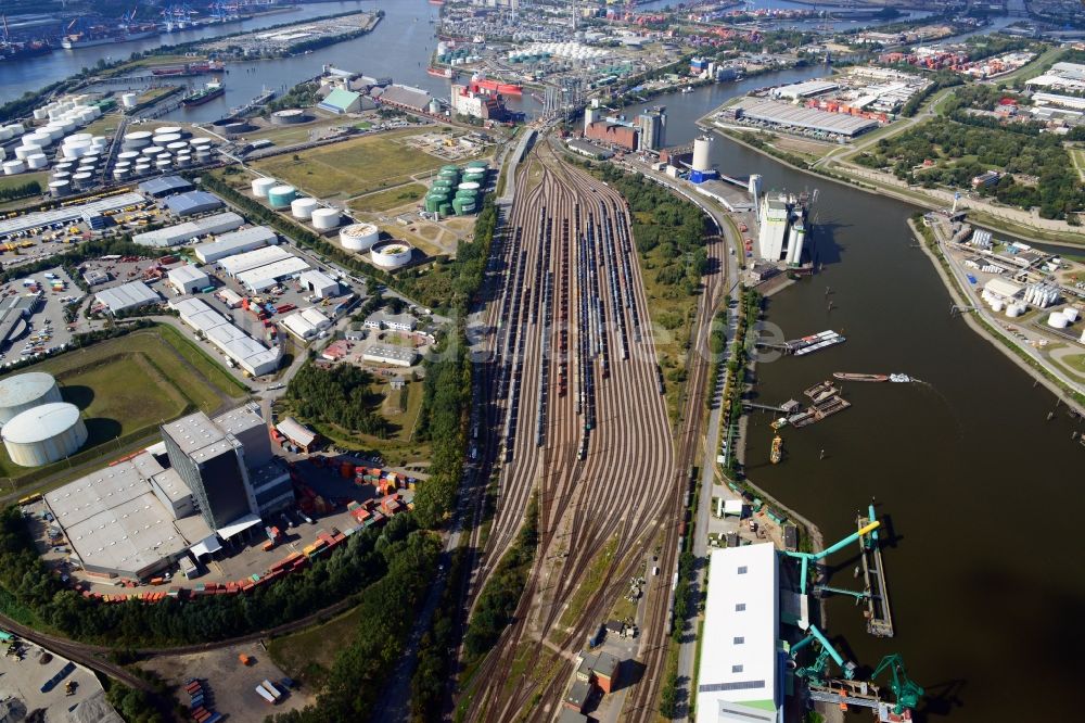 Hamburg von oben - Stellwerk Rangierbahnhof Hohe Schaar in Hamburg-Mitte / Wilhelmsburg