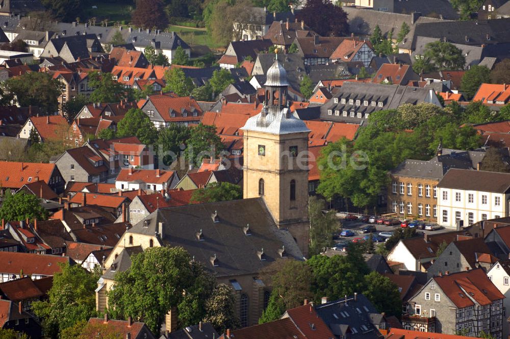 Goslar von oben - Stephanikirche in Goslar