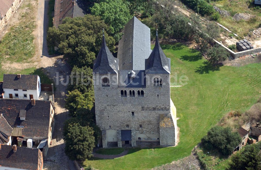 Frose aus der Vogelperspektive: Stiftskirche in Frose