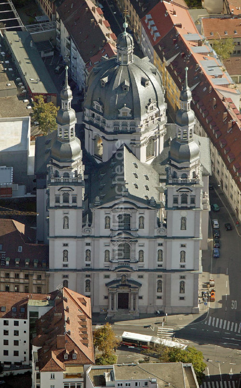 Luftaufnahme Würzburg - Stiftskirche St. Johannes Würzburg