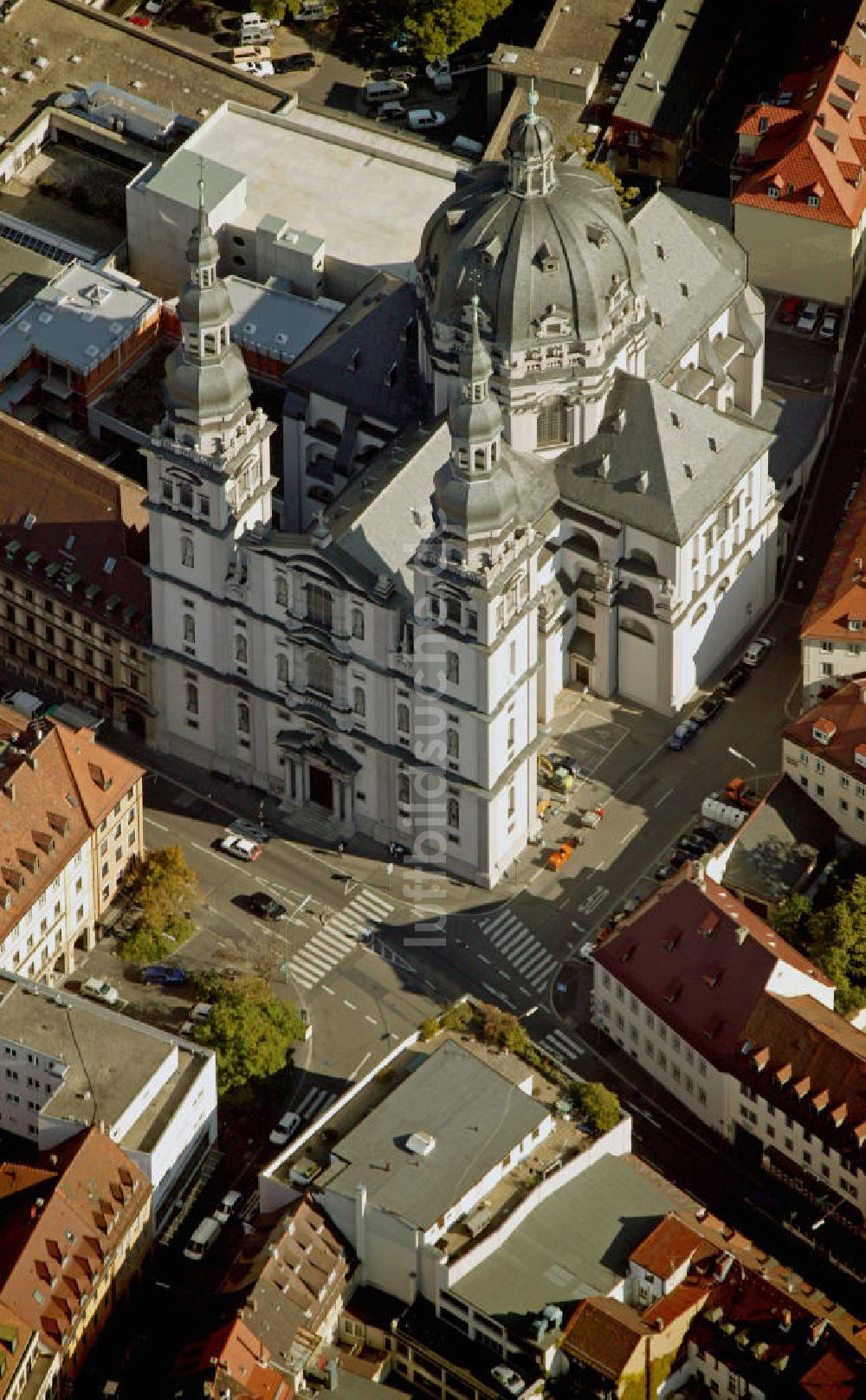 Würzburg aus der Vogelperspektive: Stiftskirche St. Johannes Würzburg