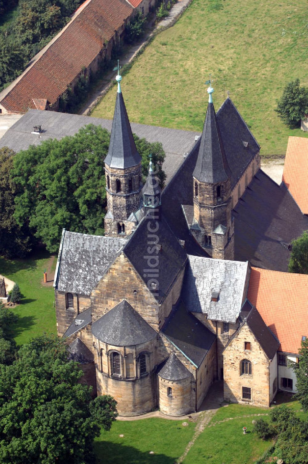 Luftbild Hamersleben - Stiftskirche St. Pankratius Hamersleben