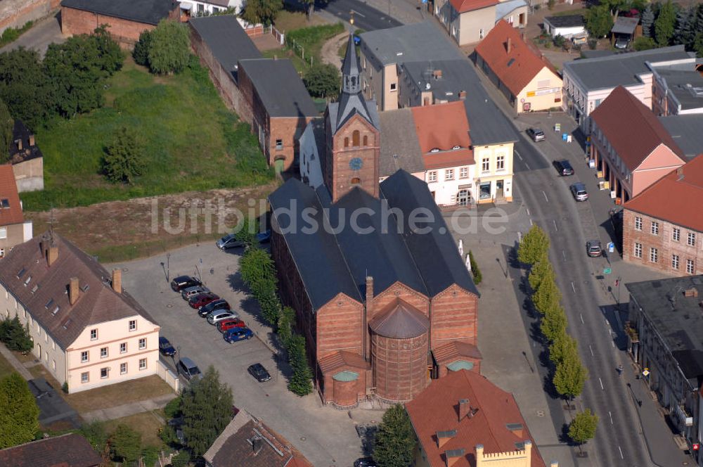 Peitz von oben - Stülerkirche Peitz