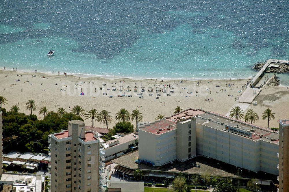 Magaluf aus der Vogelperspektive: Strand Magaluf