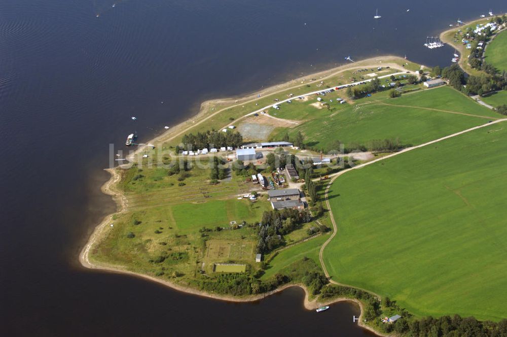 Luftaufnahme Saalburg - Strand an der Saale