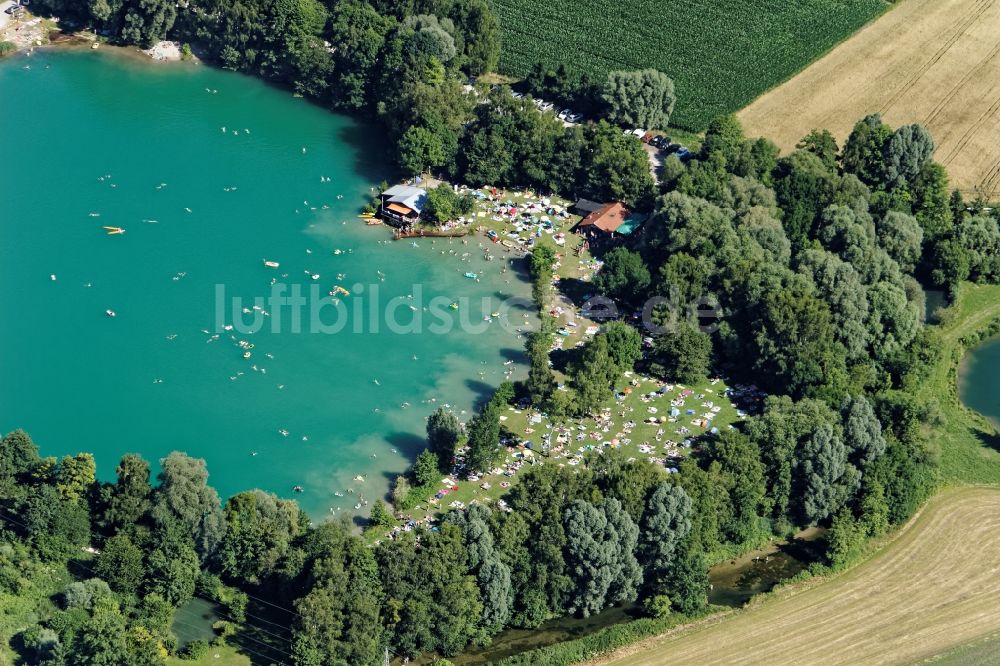 Luftbild Wörth - Strand und Uferbereich des Wiflinger Weihers in Wörth im Bundesland Bayern