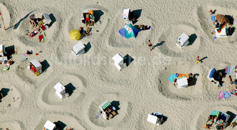 Luftaufnahme Wangerooge - Strand von Wangerooge in Niedersachsen