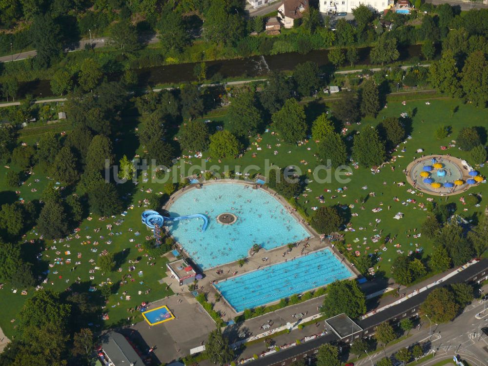 Luftbild Freiburg im Breisgau - Strandbad in Freiburg-Littenweiler, Baden-Württemberg