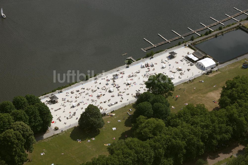 Essen von oben - Strandbad Südsee-Paradies Essen am Baldeneysee