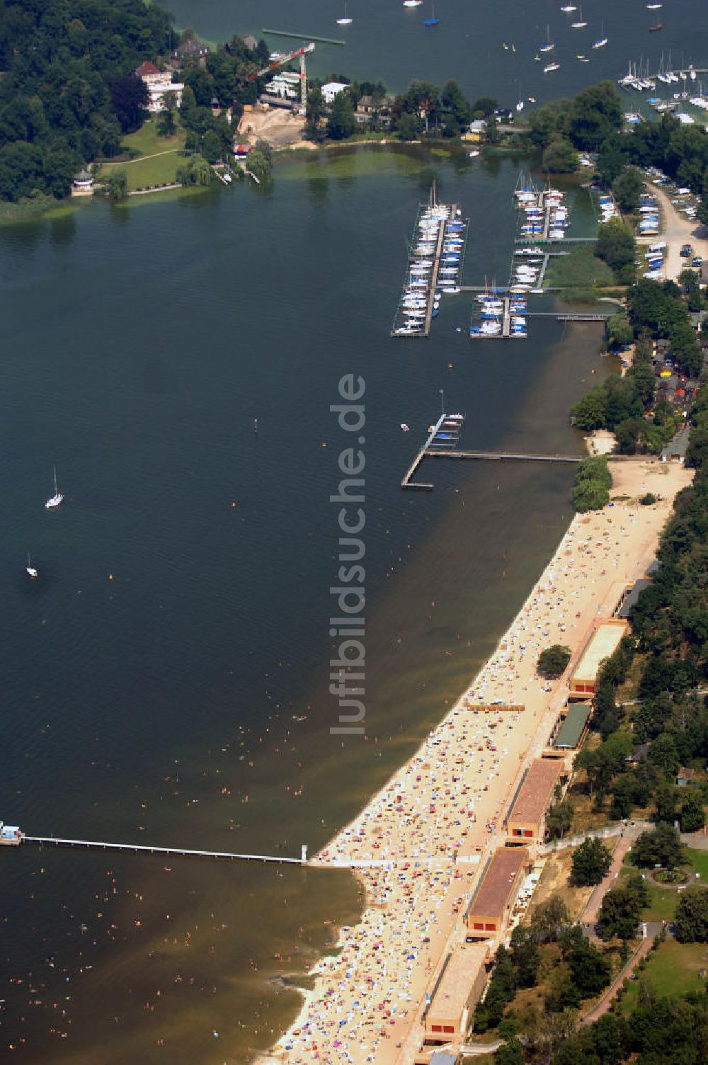 Luftaufnahme Berlin - Strandbad Wannsee in Berlin