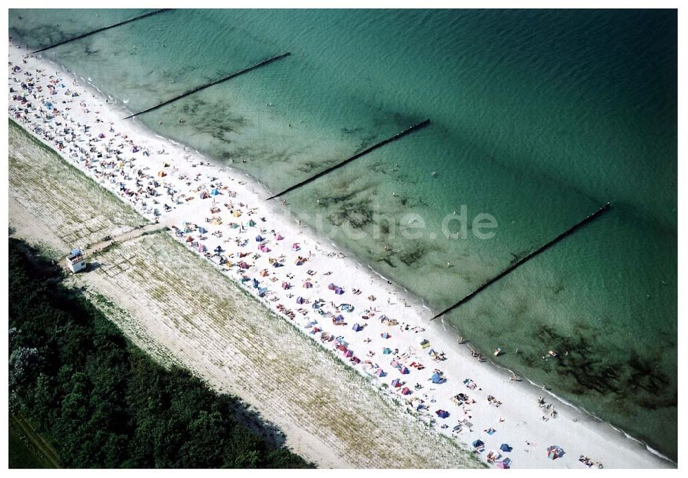 Zingst von oben - Strandbereich des Ostseebades Zingst.