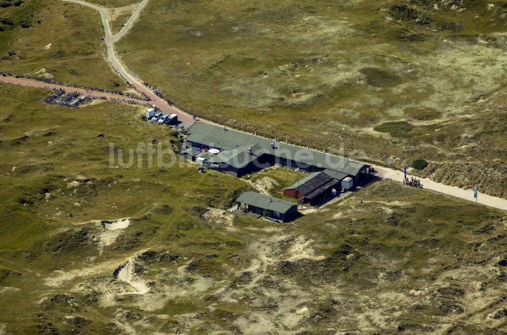 Luftbild Norderney - Strandrestaurant Weiße Düne auf der Insel Norderney in der Nordsee im Bundesland Niedersachsen