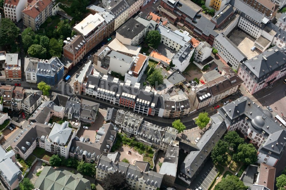 Luftbild Mainz - Straßenansicht der Gaustraße im Zentrum von Mainz im Bundesland Rheinland-Pfalz