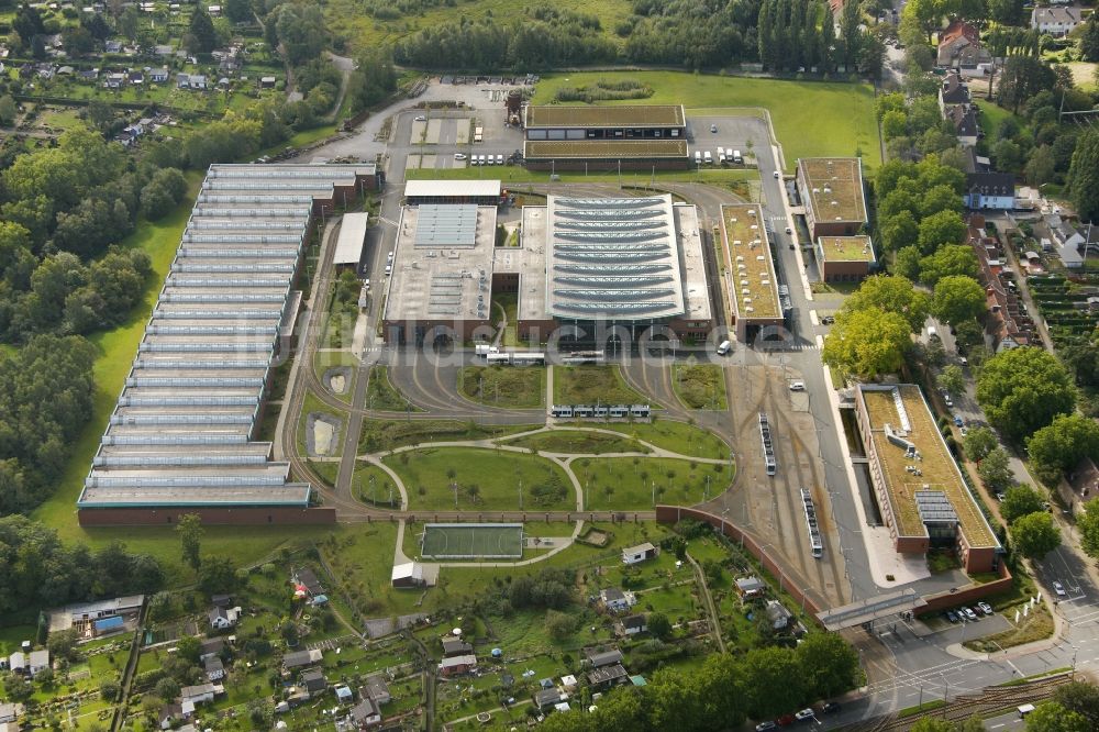 Bochum von oben - Straßenbahn- und Bus- Depot und Betriebshof der BOGESTRA AG in Bochum im Bundesland Nordrhein-Westfalen