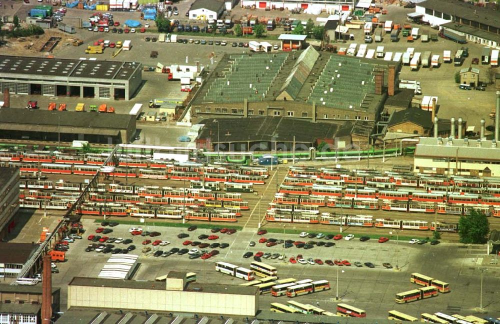 Luftaufnahme Berlin - 23.06.94 Straßenbahnbetriebshof in der Sigfriedstraße in Berlin-Lichtenberg