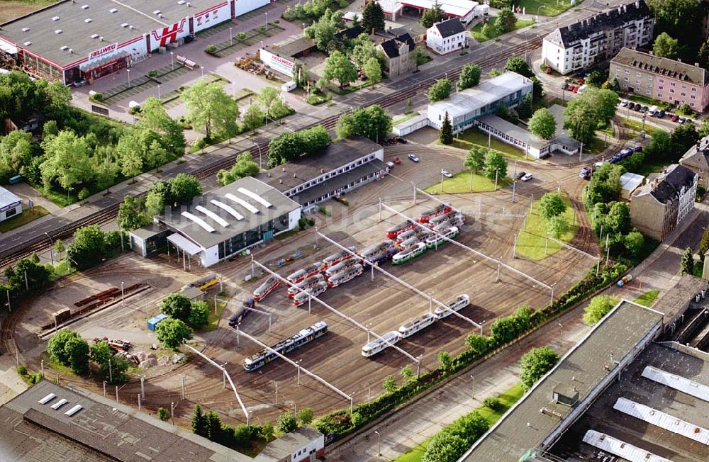 Luftbild Chemnitz / Sachsen - Straßenbahndepot der Chemnitzer Verkehrsbetriebe. Datum: 24.05.03