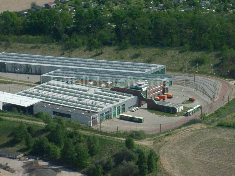 Luftaufnahme Frankfurt / Oder - Straßenbahndepot der Frankfurter Verkehrsbetriebe in Frankfurt - Süd