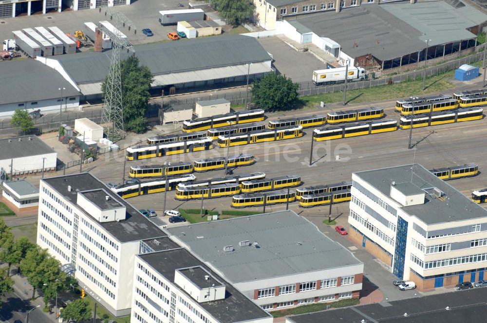 Luftbild Berlin - Straßenbahndepot in der Siegfriedstraße in Berlin-Lichtenberg