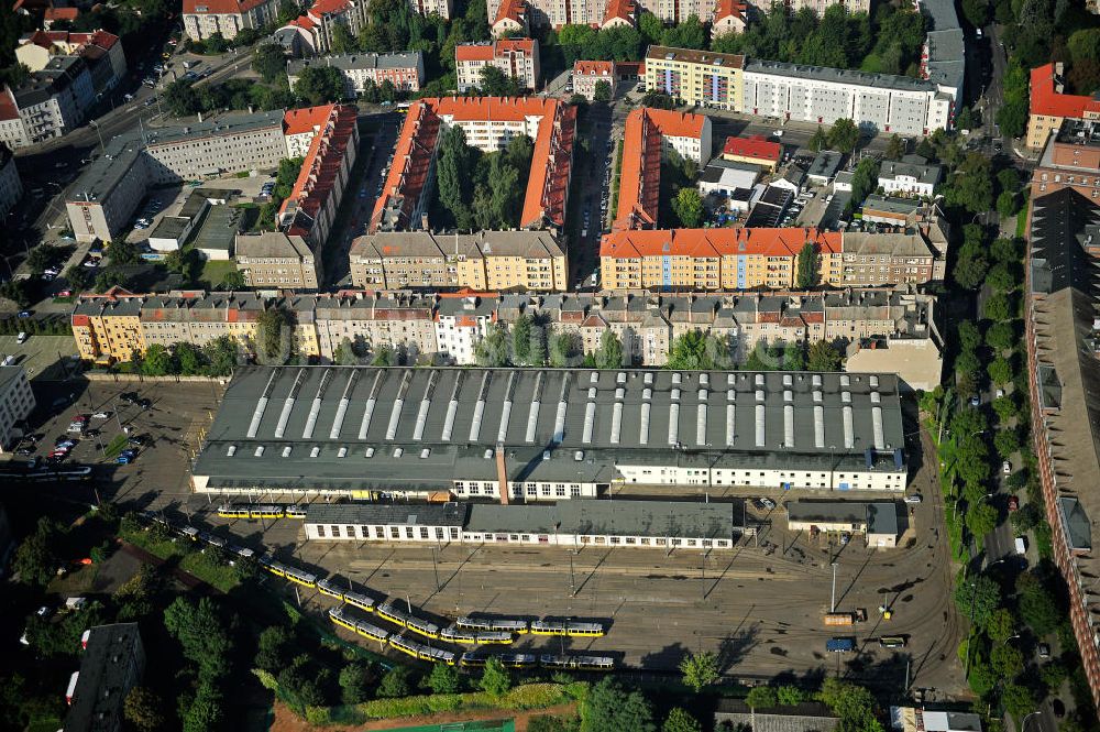 Luftaufnahme Berlin Weißensee - Straßenbahndepot Weißensee