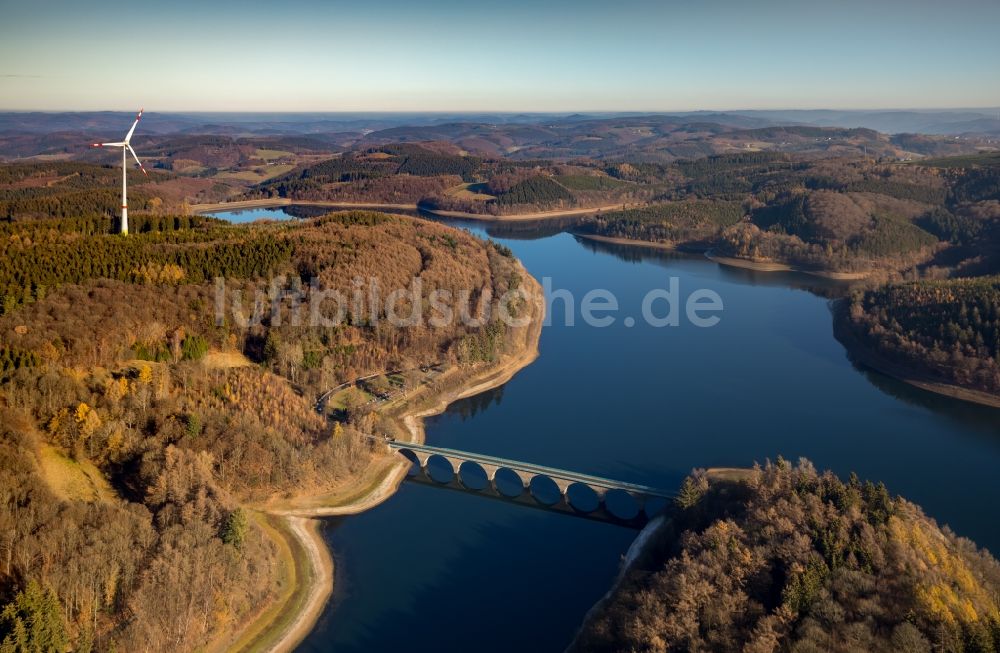 Luftbild Lüdenscheid - Straßenbrücke L649 der Versetalsperre in Lüdenscheid im Bundesland Nordrhein-Westfalen, Deutschland