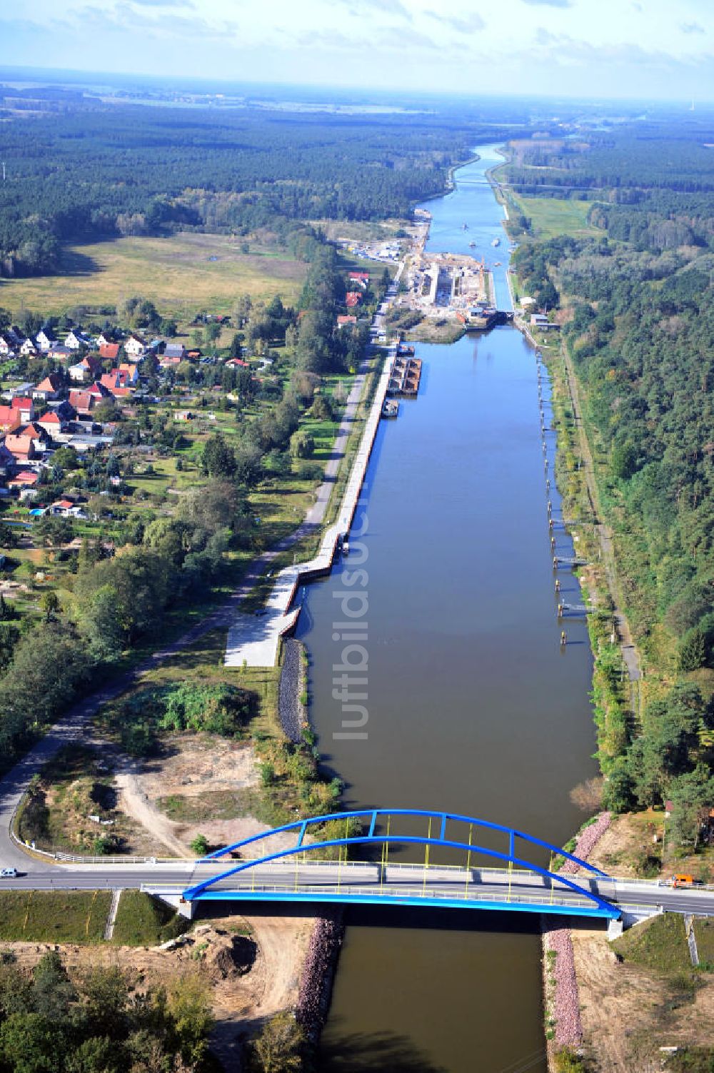 Luftaufnahme Wusterwitz - Straßenbrücke Wusterwitz