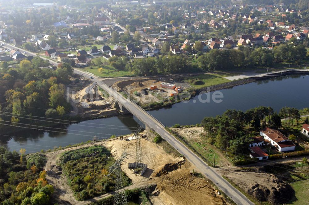 Wusterwitz von oben - Strassenbrücke Wusterwitz